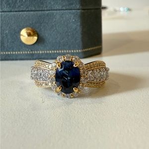 925 Sterling Silver 1.5 Carat Sapphire Lab Grown Gemstone Ring size 6,7,8,9